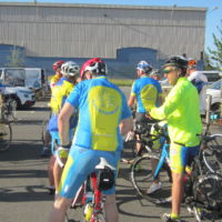 L'USC Cyclotourisme au départ du local pour la randonnée Le Meux