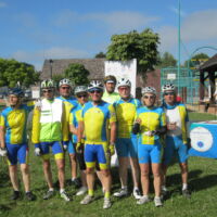 Le groupe 4 Audax au controle de la randonnée Le Meux