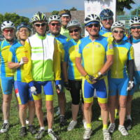 Le groupe 4 Audax au controle de la randonnée Le Meux