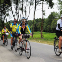 Françoise et Alain V. avec d'autres cyclos de la Semaine Fédérale